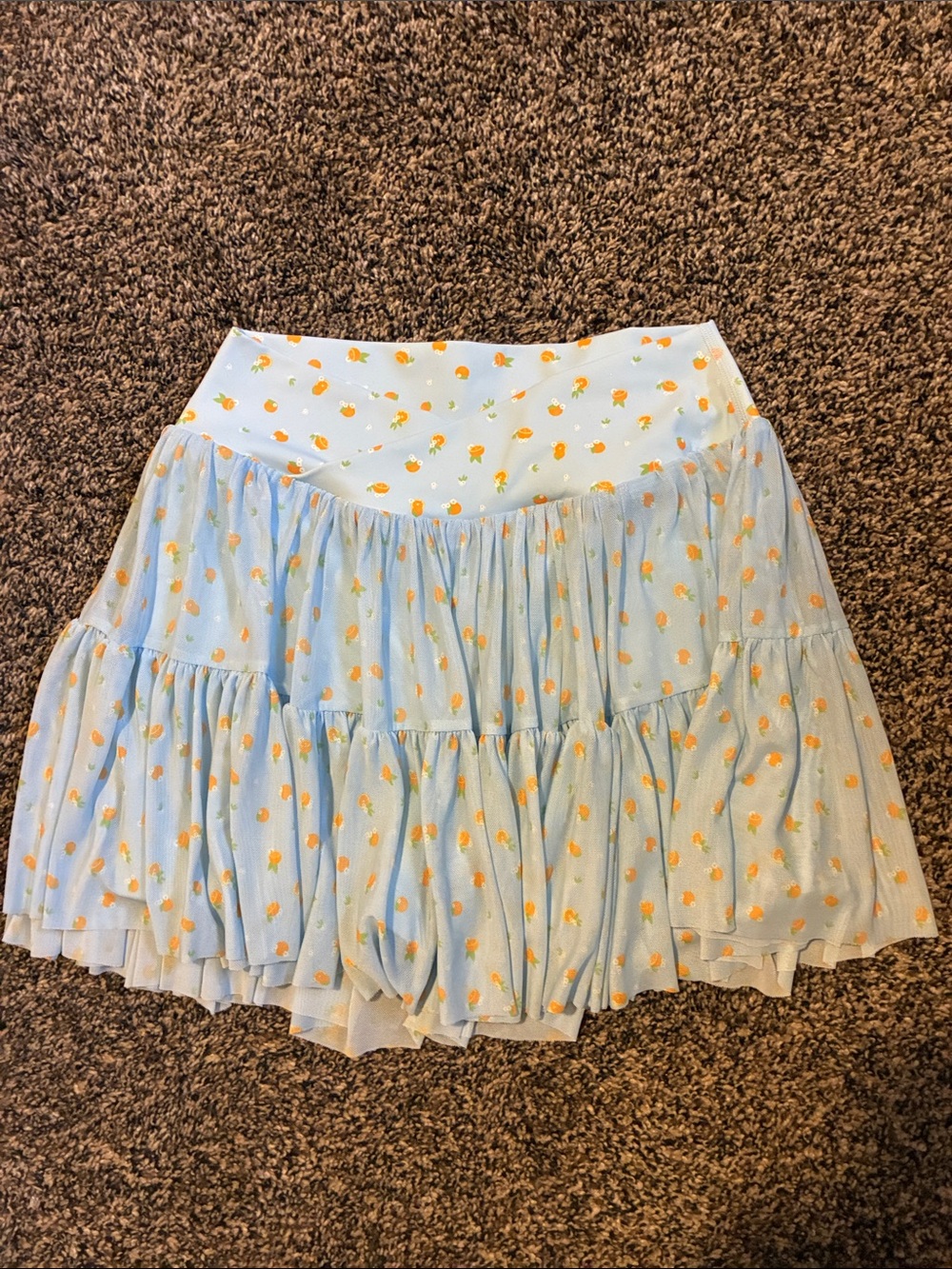 Girls' Light Blue Floral Tiered Skort